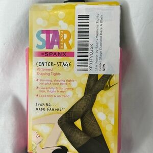 Spanx Star Power Center-Stage Patterned Shaping Tights‎ - Black